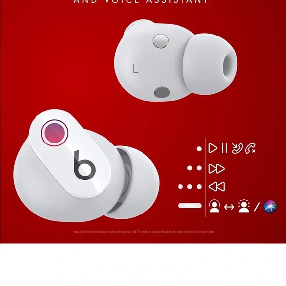 New! - White - Beats Studio Buds - True Wireless Headphones W/ ANC